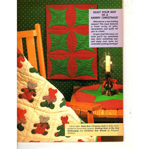 Traditional Quilter Magazine October 1989 Christmas Special Quilt Patterns - Picture 3 of 5